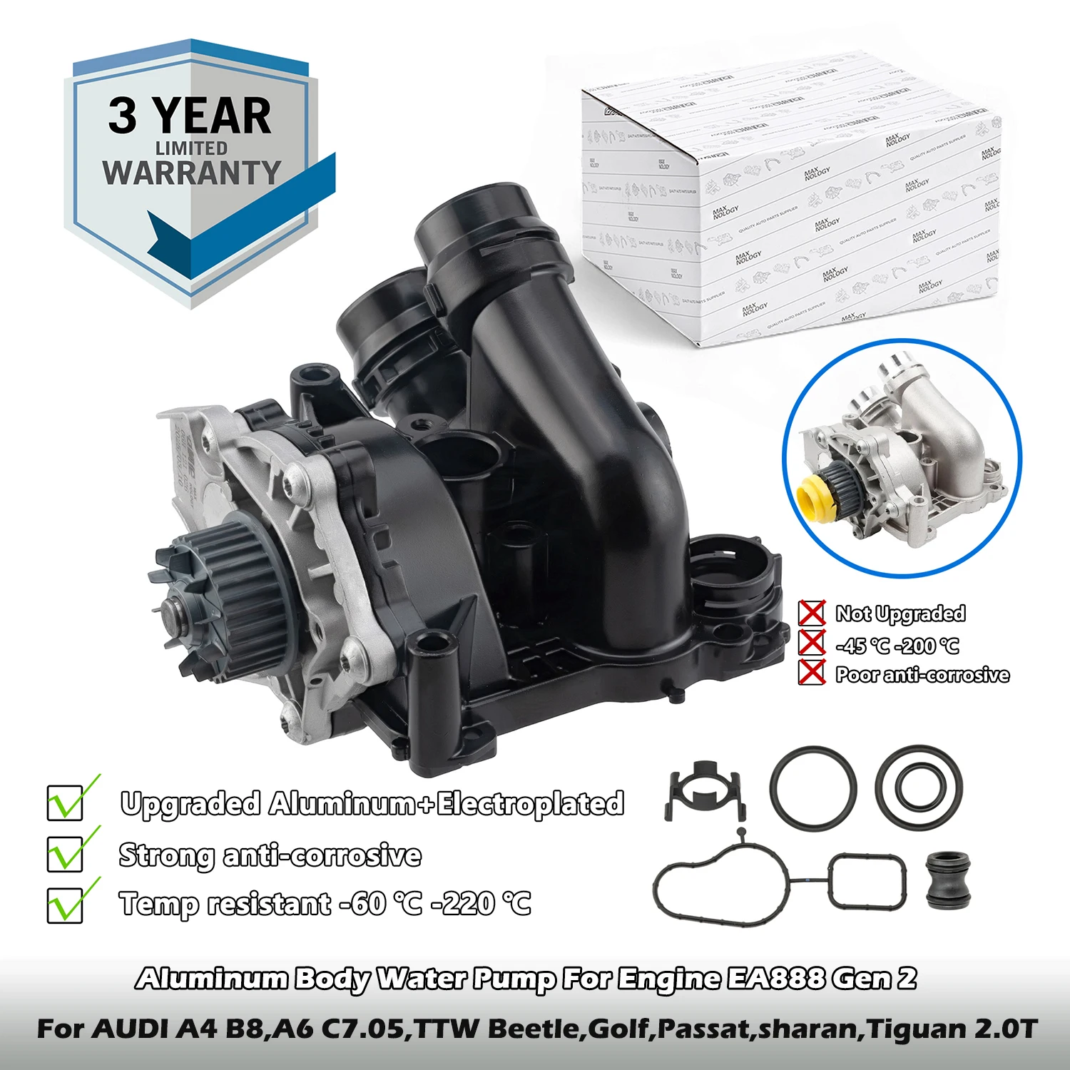 06H121026 EA888 Gen-2 Aluminum Coolant Pump For AUDI A3,A4 B8,A5,A6 C7,Q3,Q5,TT/VW Beetle,Golf,Jetta,Passat,Sharan,Tiguan 2.0T
06H121026 EA888 Gen-2 Aluminum Coolant Pump For AUDI A3,A4 B8,A5,A6 C7,Q3,Q5,TT/VW Beetle,Golf,Jetta,Passat,Sharan,Tiguan 2.0T