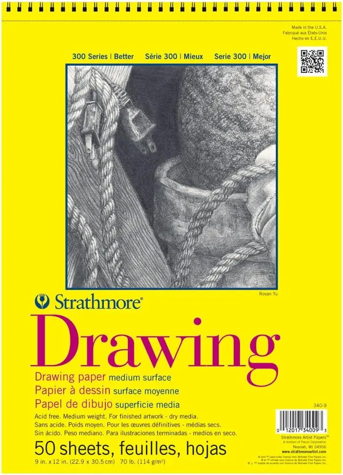 9x12 Wire Bound Drawing Pad, 70lb, 50 Sheets, Acid Free, Micro-Perforated
9x12 Wire Bound Drawing Pad, 70lb, 50 Sheets, Acid Free, Micro-Perforated
