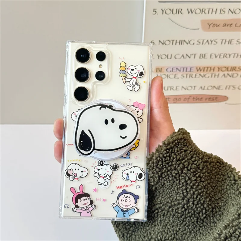 Japan Korea Cute cartoon Snoopy Charlie Brown Magsafe Wireless Charge Case For Samsung S23 S22 S24 S25Ultra Plus Magnetic Stand
Japan Korea Cute cartoon Snoopy Charlie Brown Magsafe Wireless Charge Case For Samsung S23 S22 S24 S25Ultra Plus Magnetic Stand