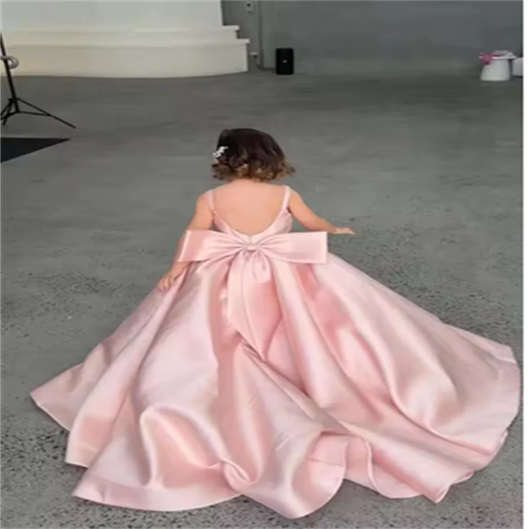 Communion Dress Blush Pink Ivory Flower Girl Dress Communion Ball Gown Bow Satin Sleeveless Party Dresses for Girls Holiday Dres
Communion Dress Blush Pink Ivory Flower Girl Dress Communion Ball Gown Bow Satin Sleeveless Party Dresses for Girls Holiday Dres