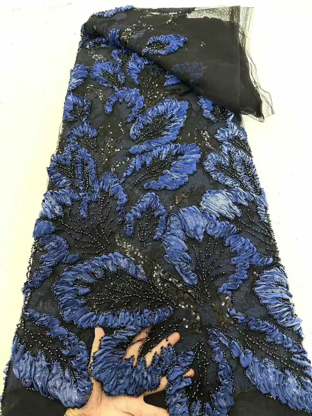 High Quality 3D Embroidery African Lace Fabric with Beads And Sequins 5 Yards for Nigerian Women Wedding French Material
High Quality 3D Embroidery African Lace Fabric with Beads And Sequins 5 Yards for Nigerian Women Wedding French Material