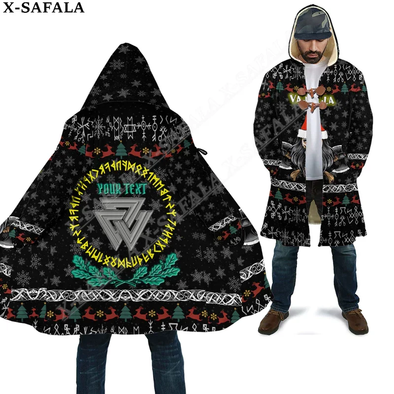 Мужское пальто с 3D-принтом Fa La Valhalla, плотная теплая плащ с капюшоном и флисовой подкладкой, с рождественским символом викингов, повседневное пальто унисекс, 7
Мужское пальто с 3D-принтом Fa La Valhalla, плотная теплая плащ с капюшоном и флисовой подкладкой, с рождественским символом викингов, повседневное пальто унисекс, 7