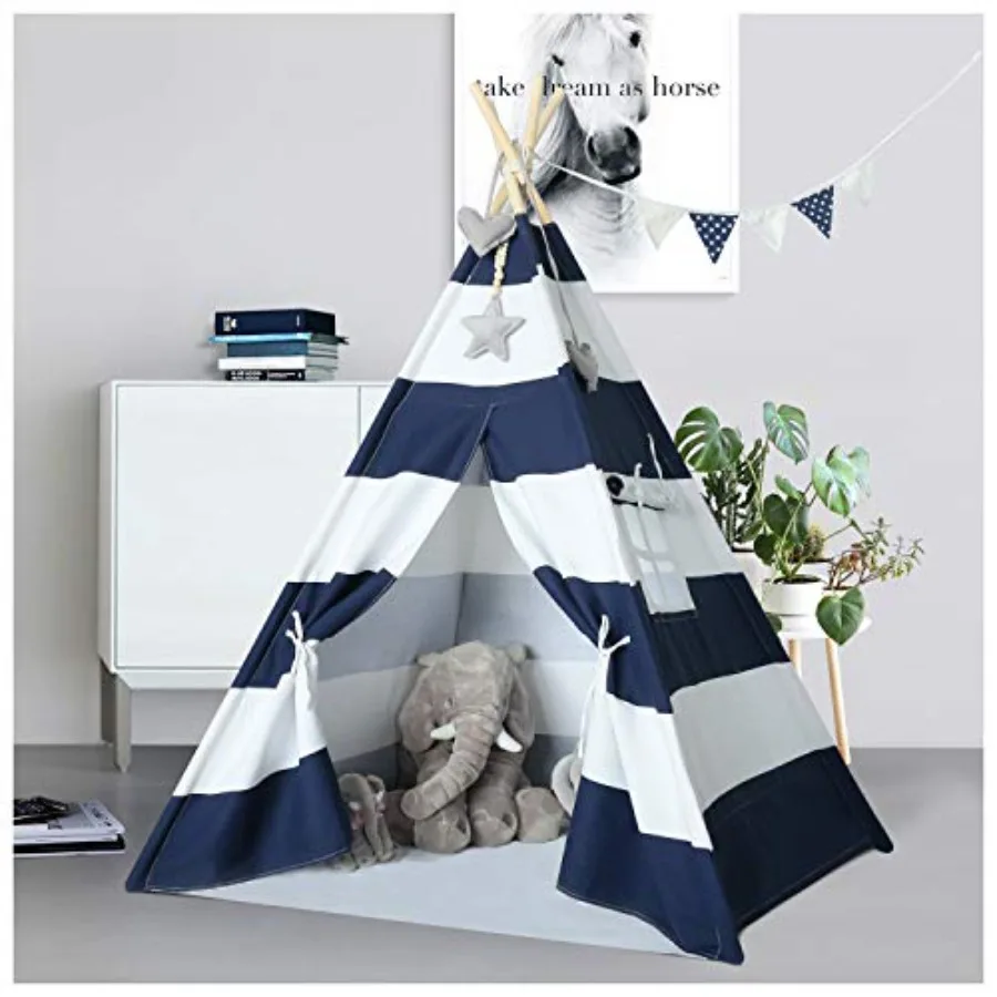 Indoor play tent for kids, white canvas material, lightweight and portable, ideal for toddlers' playhouse and boys' bedroom dec
Indoor play tent for kids, white canvas material, lightweight and portable, ideal for toddlers' playhouse and boys' bedroom dec