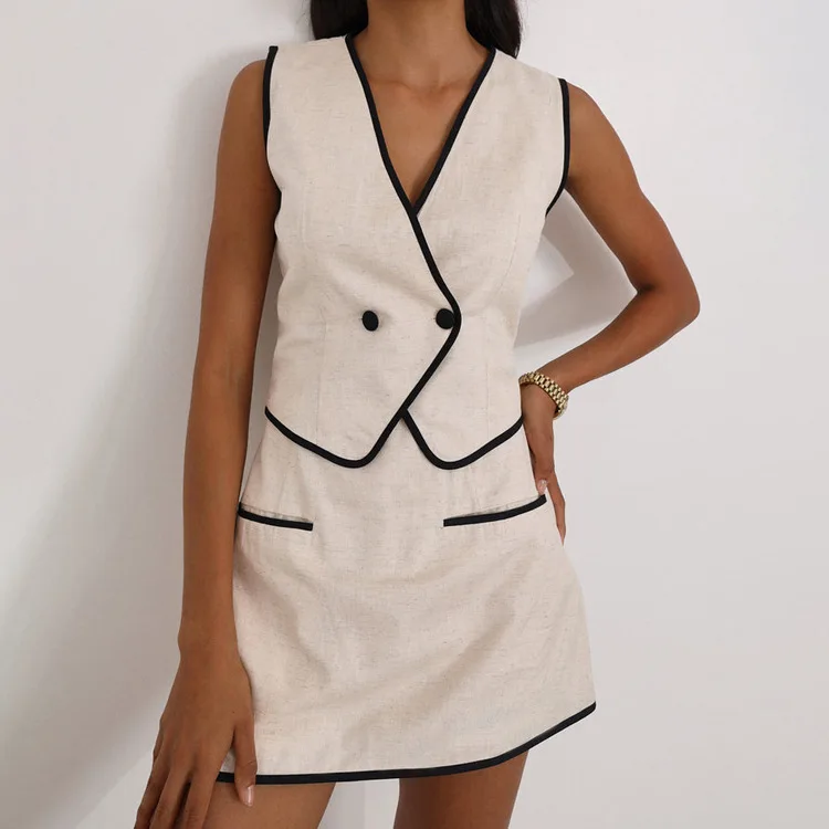 Summer Slim Khaki Cotton 2 Piece Set Woman Outfit 2026 Fashion Sleeveless Crop Top with High Waist Skirt Sets Set Streetwear
Summer Slim Khaki Cotton 2 Piece Set Woman Outfit 2026 Fashion Sleeveless Crop Top with High Waist Skirt Sets Set Streetwear