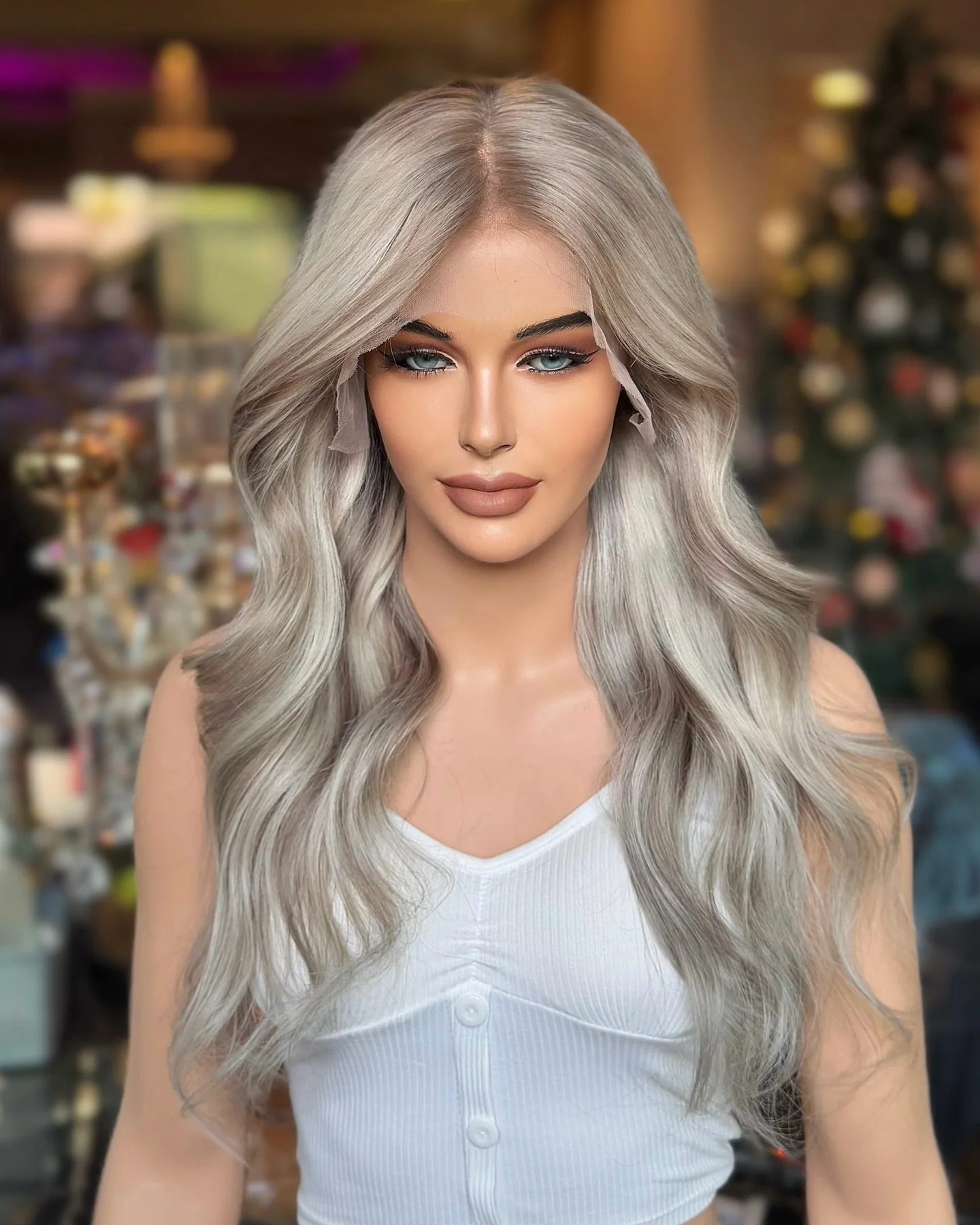 Grey Platinum Blonde Highlights Colored For Women Natural Wavy Lace Front wig Cosplay Wig High Density For Women
Grey Platinum Blonde Highlights Colored For Women Natural Wavy Lace Front wig Cosplay Wig High Density For Women