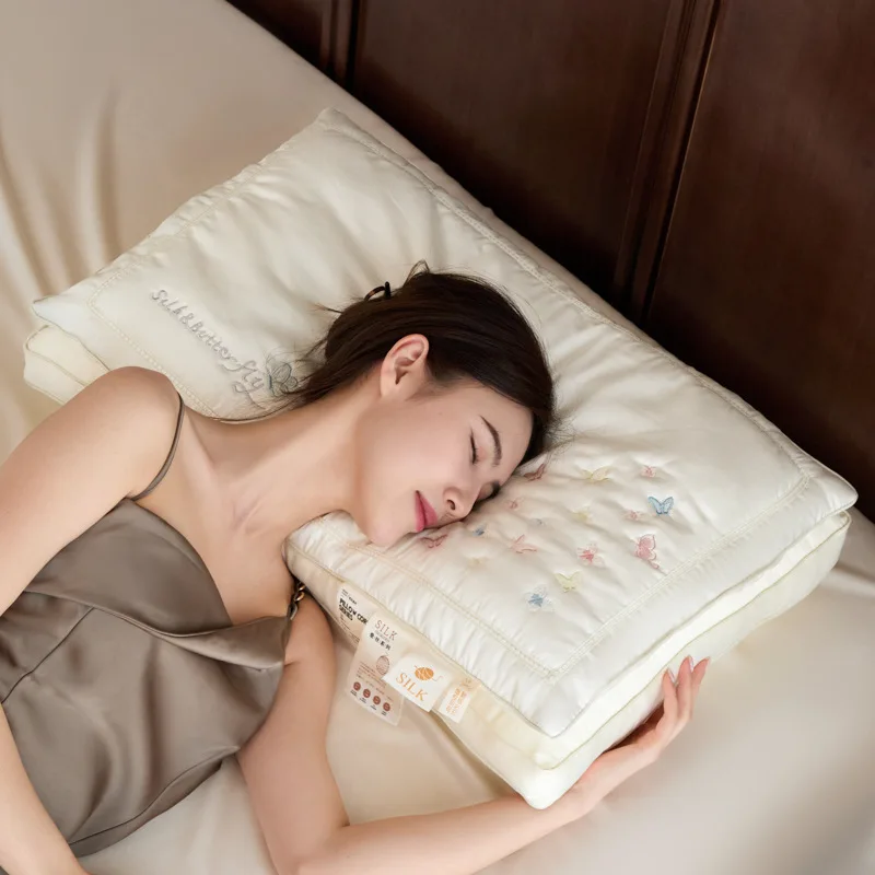 New Double Layer Butterfly Dream Silk Pillow Lyocell Fiber Silk Pillow Core 3D Double Layer Piping Embroidery Adult Pillow 
New Double Layer Butterfly Dream Silk Pillow Lyocell Fiber Silk Pillow Core 3D Double Layer Piping Embroidery Adult Pillow