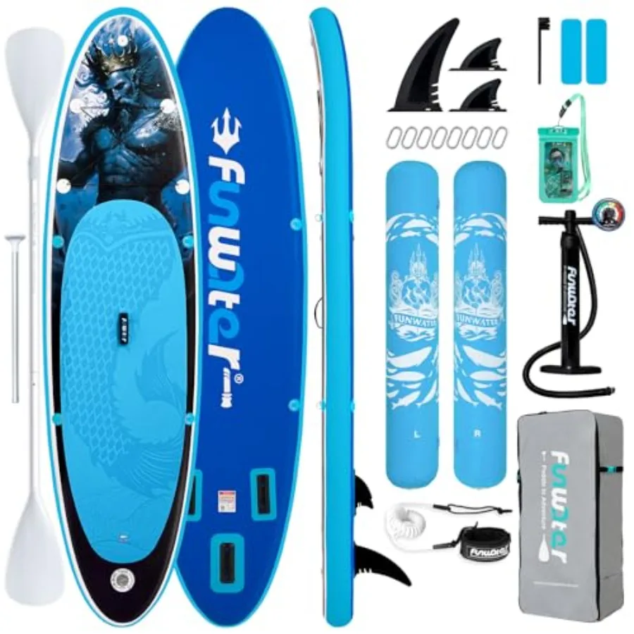 SUP inflatable stand up paddle board for outdoor water sports ultra-light PVC material blue color includes fins adjustable padd
SUP inflatable stand up paddle board for outdoor water sports ultra-light PVC material blue color includes fins adjustable padd