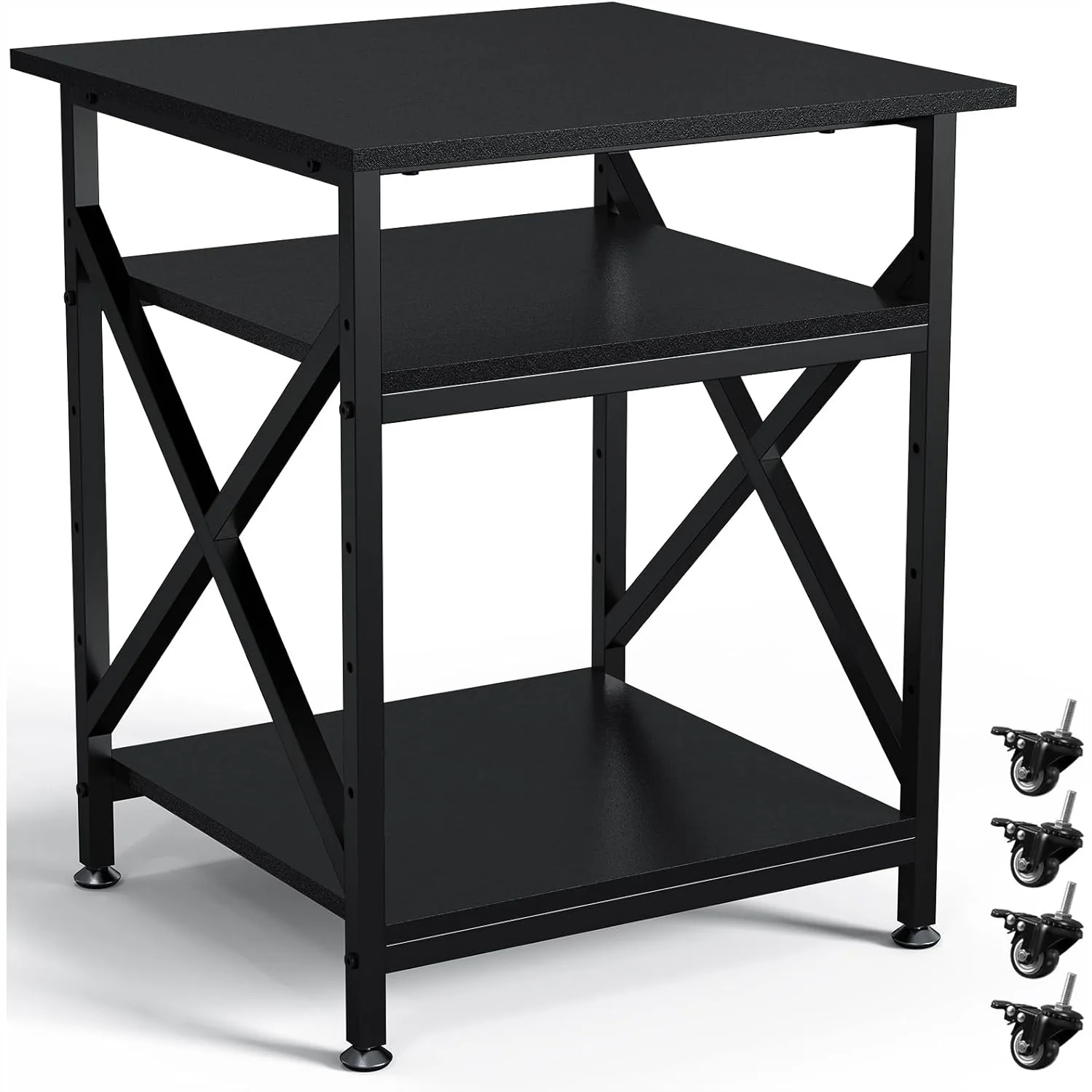 3 Tier Printer Stand with Wheels, Large Rolling Cart, Height-Adjustable Middle Shelf, 23.6x23.6x30.3 Inches for Home Office,
3 Tier Printer Stand with Wheels, Large Rolling Cart, Height-Adjustable Middle Shelf, 23.6x23.6x30.3 Inches for Home Office,