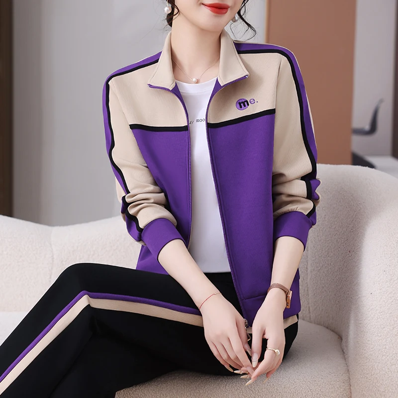 Casual Cotton Sportswear Set for Women Spring Autumn Fashionable Outerwear Top for Middle-Aged Mothers 2024 New Style
Casual Cotton Sportswear Set for Women Spring Autumn Fashionable Outerwear Top for Middle-Aged Mothers 2024 New Style