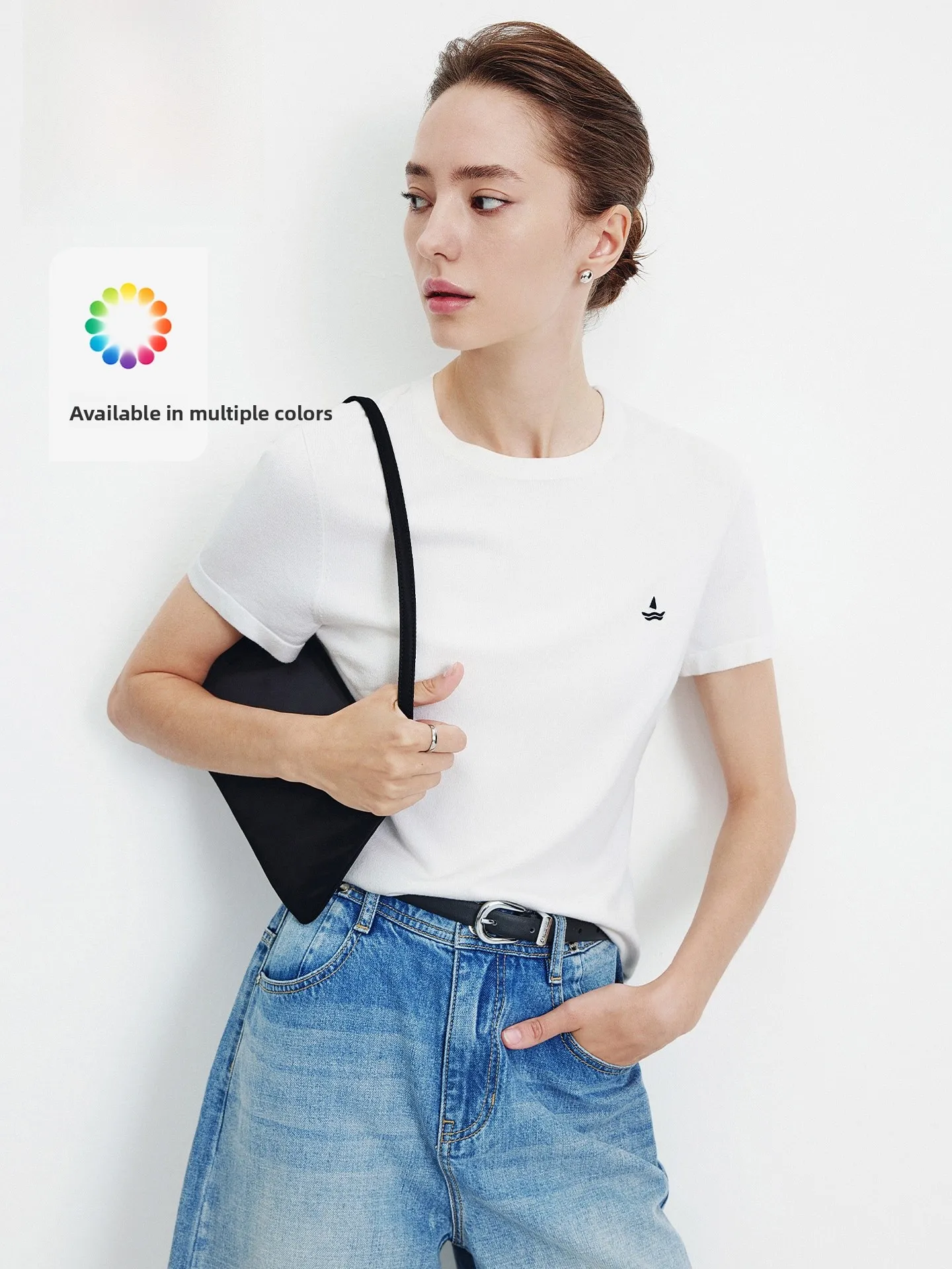Navigare Summer Casual Women's White round Ne Knitted ort Sve T-irt Top Stand Fit Universal Size Nylon Rayon Fiber
Navigare Summer Casual Women's White round Ne Knitted ort Sve T-irt Top Stand Fit Universal Size Nylon Rayon Fiber