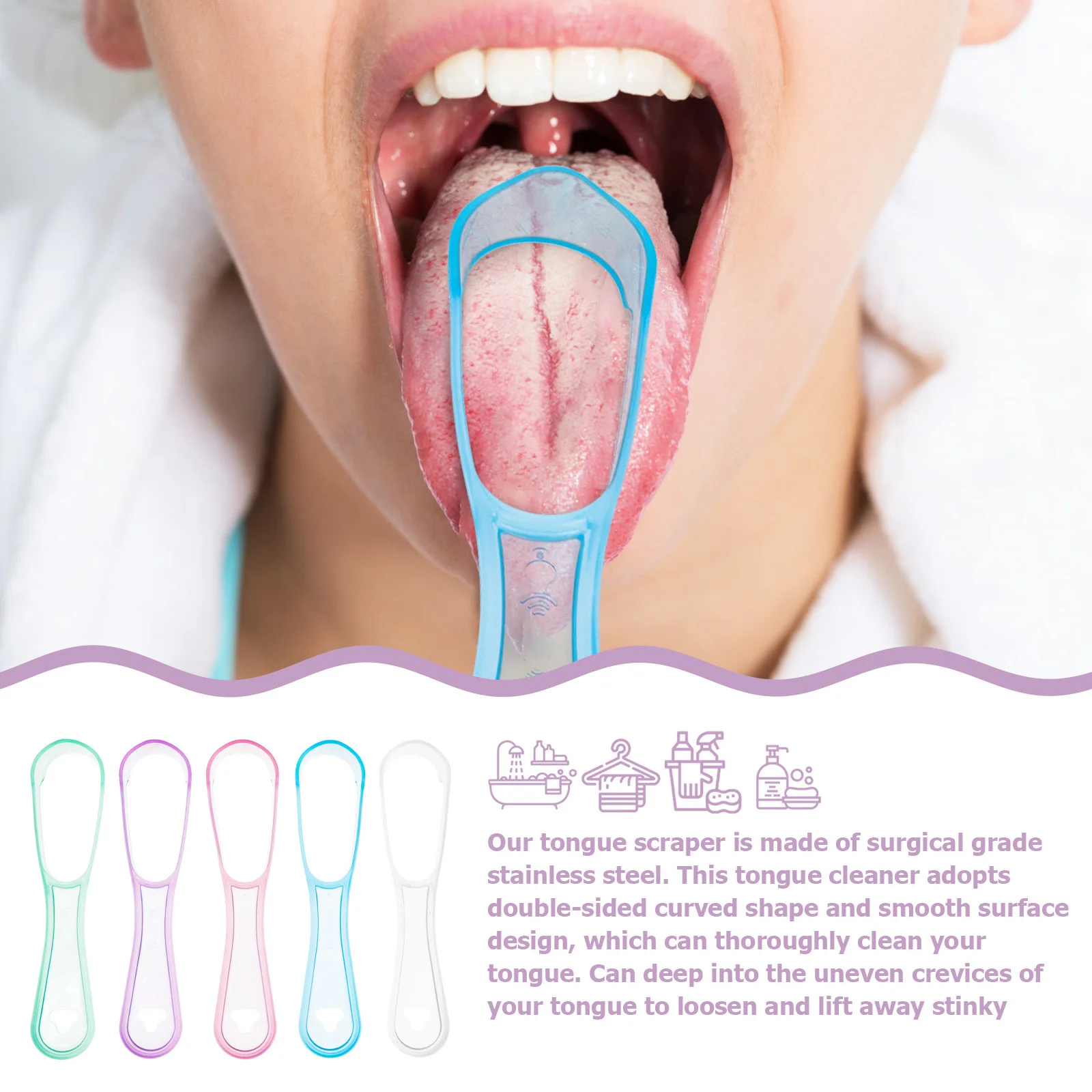 15 Pcs Tongue Scraper PP Material al Care Adults Handheld Cleaning Tools Bacteria Remover Plastic Coating Cleaner
15 Pcs Tongue Scraper PP Material al Care Adults Handheld Cleaning Tools Bacteria Remover Plastic Coating Cleaner