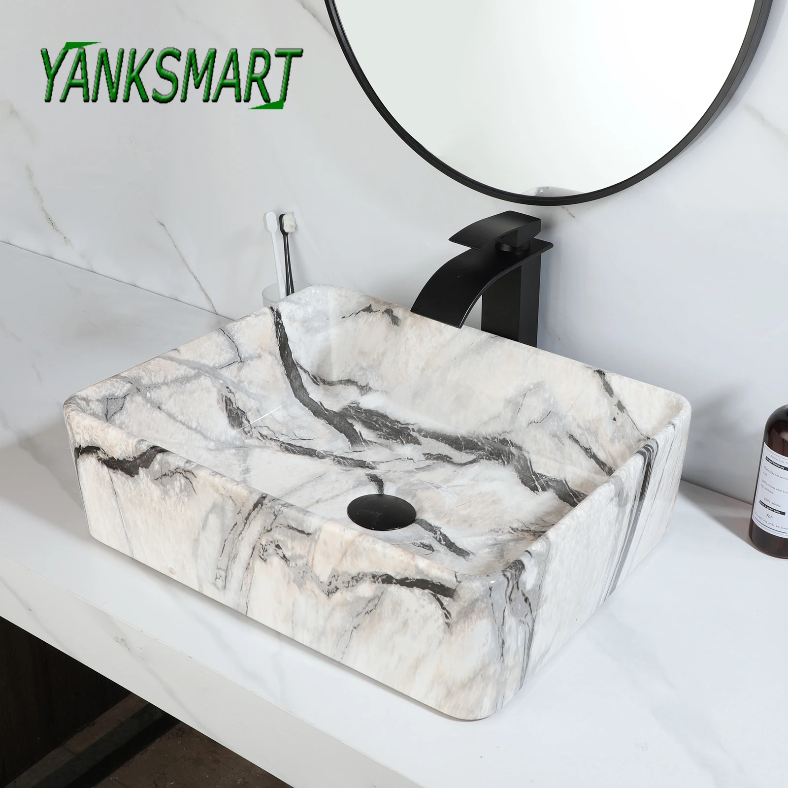 YANKSMART керамический набор для раковины для ванной комнаты, квадратный фарфоровый смеситель для умывальника на столешнице, всплывающий сливной комбинированный современный комплект для раковины
YANKSMART керамический набор для раковины для ванной комнаты, квадратный фарфоровый смеситель для умывальника на столешнице, всплывающий сливной комбинированный современный комплект для раковины