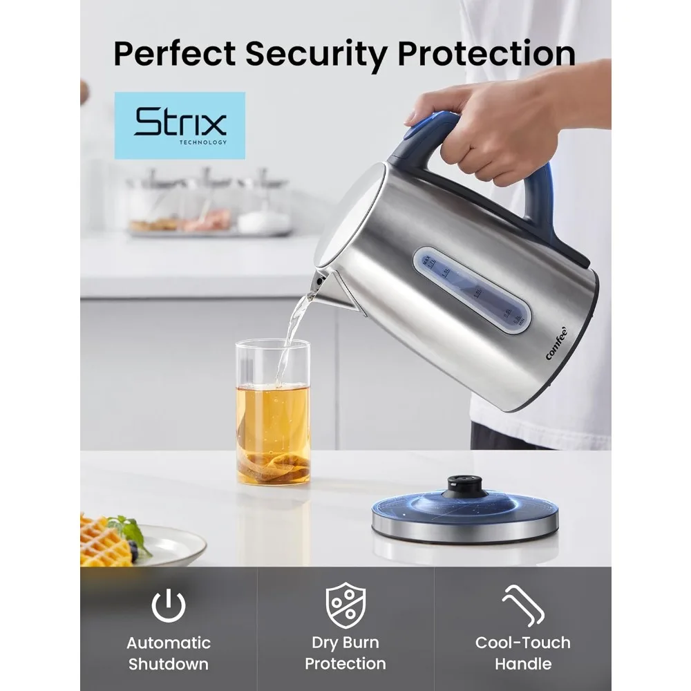 Electric Kettle, Temperature Control with 6 Presets, 1-Hr Keep Warm,with Viewing Window, Auto-Off and Boil-Dry Protection
Electric Kettle, Temperature Control with 6 Presets, 1-Hr Keep Warm,with Viewing Window, Auto-Off and Boil-Dry Protection