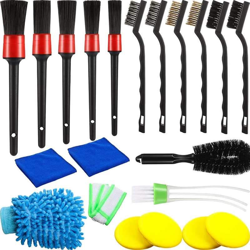 For Car Cleaning Brush Set, Detail Brush Wire Brush Tire Brush Car Air Conditioner Cleaning Brush 20 Pcs
For Car Cleaning Brush Set, Detail Brush Wire Brush Tire Brush Car Air Conditioner Cleaning Brush 20 Pcs