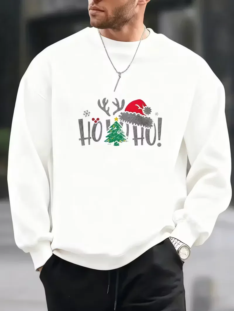 Men's Round Neck Sweatshirt, Funny Graphic Print, Black Street Round Neck Hoodie for Everyday Casual Wear, Christmas Long Sleeve
Men's Round Neck Sweatshirt, Funny Graphic Print, Black Street Round Neck Hoodie for Everyday Casual Wear, Christmas Long Sleeve