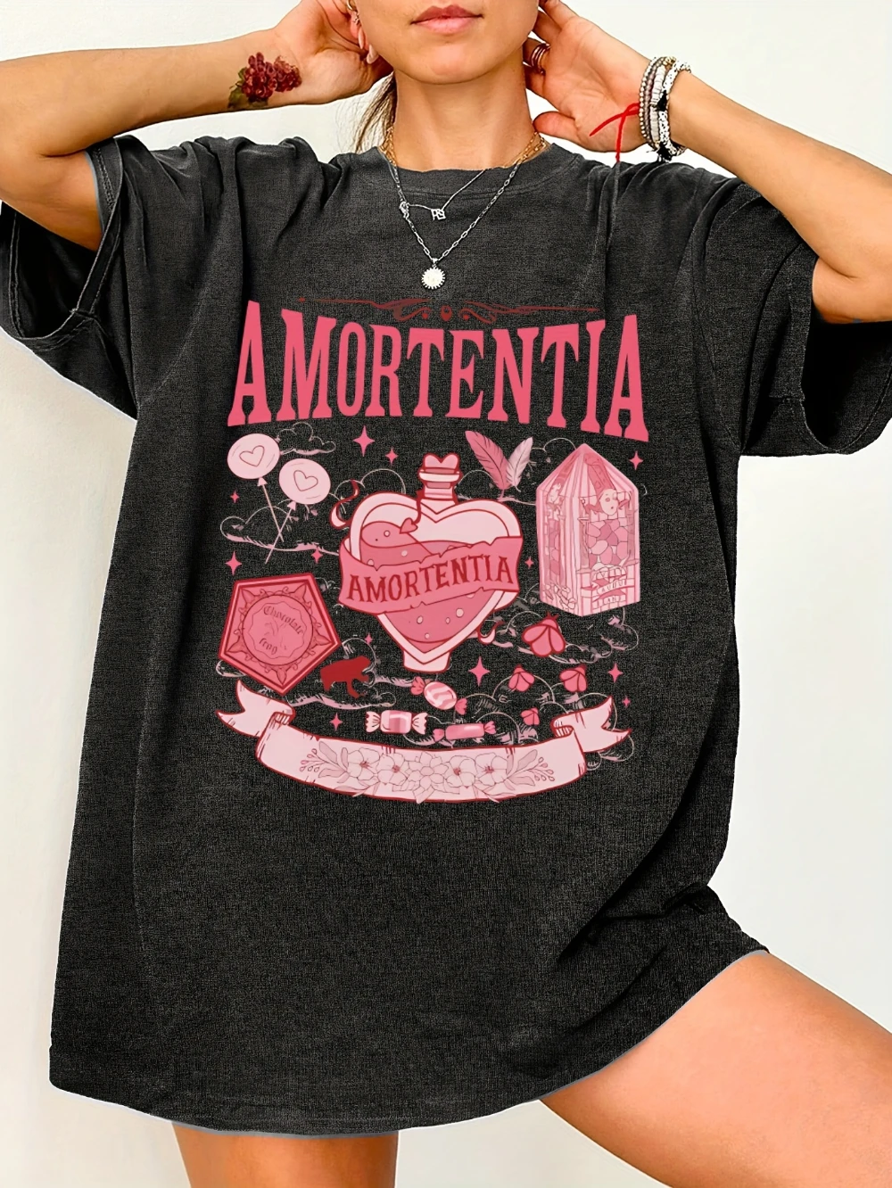 Women's Oversized Short Sleeve T-Shirt - Slogan Print Round Neck Blouse, Loose Fit Casual Summer Top with Medium-Stretch Fabric
Women's Oversized Short Sleeve T-Shirt - Slogan Print Round Neck Blouse, Loose Fit Casual Summer Top with Medium-Stretch Fabric
