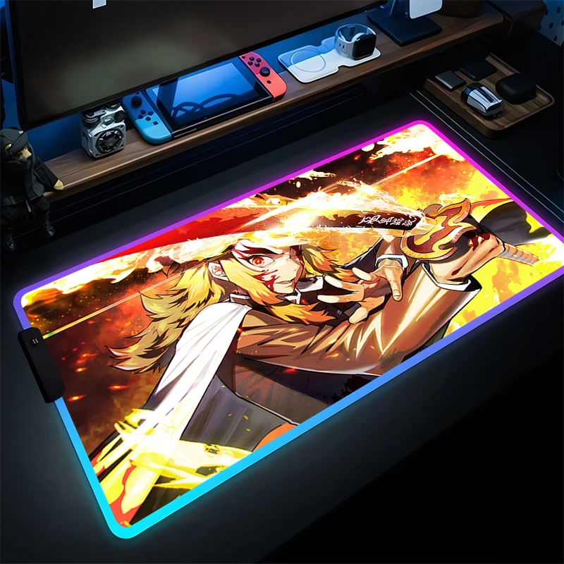 RGB Mouse Pad Computer Demon Slayer Rengoku Kyoujurou Mousepad Desk Mat LED PC Anime Keyboard Pad Gamer Accessories Table Mat
RGB Mouse Pad Computer Demon Slayer Rengoku Kyoujurou Mousepad Desk Mat LED PC Anime Keyboard Pad Gamer Accessories Table Mat