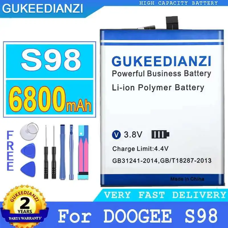 S98 BAT21ZN1356000 для Doogee S98 аккумулятор мобильного телефона 6800 мАч прочная замена премиум-класса
S98 BAT21ZN1356000 для Doogee S98 аккумулятор мобильного телефона 6800 мАч прочная замена премиум-класса