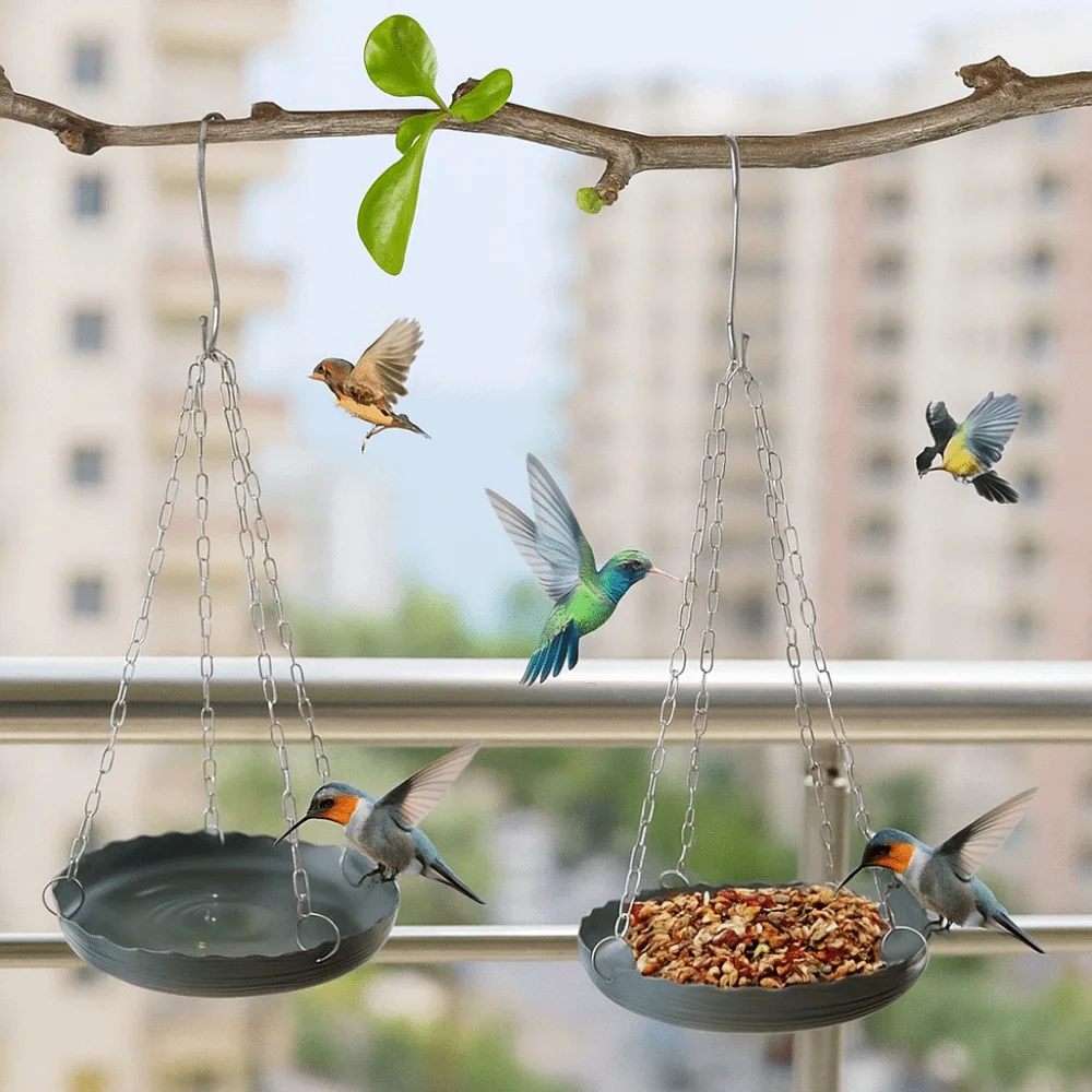 Bird Feeder Plate Adjustable Bird Feeding Tray with Chain Bird Water Bowl Hanging Bird Bath Plastic Bird Food Dispenser Balcony
Bird Feeder Plate Adjustable Bird Feeding Tray with Chain Bird Water Bowl Hanging Bird Bath Plastic Bird Food Dispenser Balcony