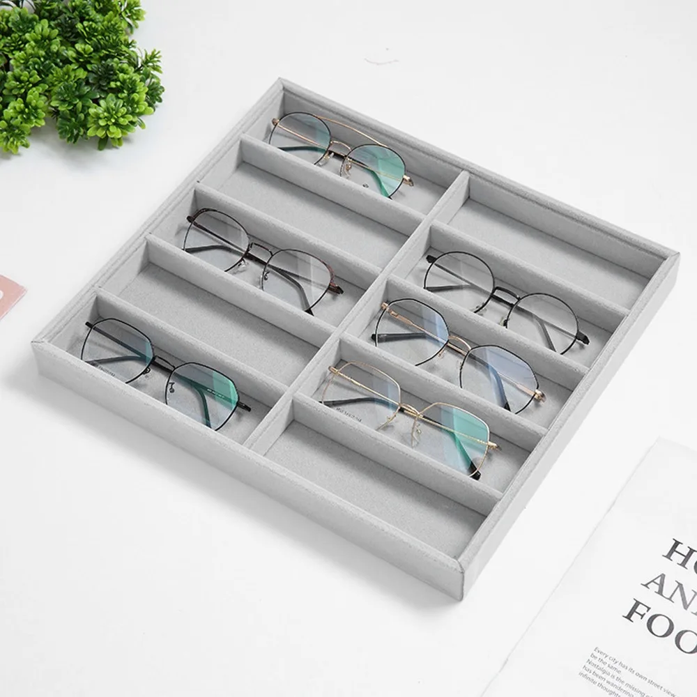 Velvet Material Eyeglass Tray Compartment Design Dustproof Glasses Display Box Soft Lining Jewelry Organizer Glasses Collection
Velvet Material Eyeglass Tray Compartment Design Dustproof Glasses Display Box Soft Lining Jewelry Organizer Glasses Collection