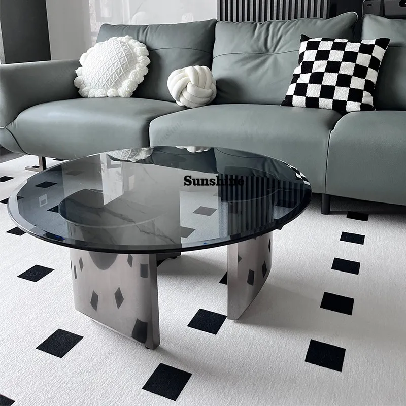 Italian light luxury tempered glass coffee table modern simple small apartment, stainless steel household minimalist suspension
Italian light luxury tempered glass coffee table modern simple small apartment, stainless steel household minimalist suspension