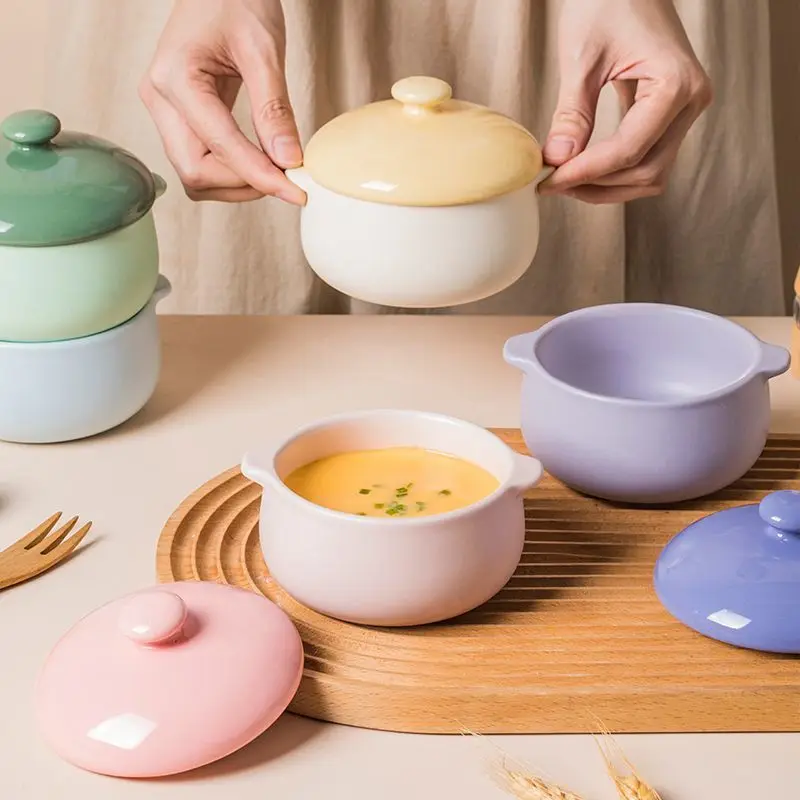 Double Ear Covered Ceramic Stew Pot Cute Heat-resistant Oat Yogurt Bowl Household Infant Food Steaming Egg Soup Stew Pot
Double Ear Covered Ceramic Stew Pot Cute Heat-resistant Oat Yogurt Bowl Household Infant Food Steaming Egg Soup Stew Pot