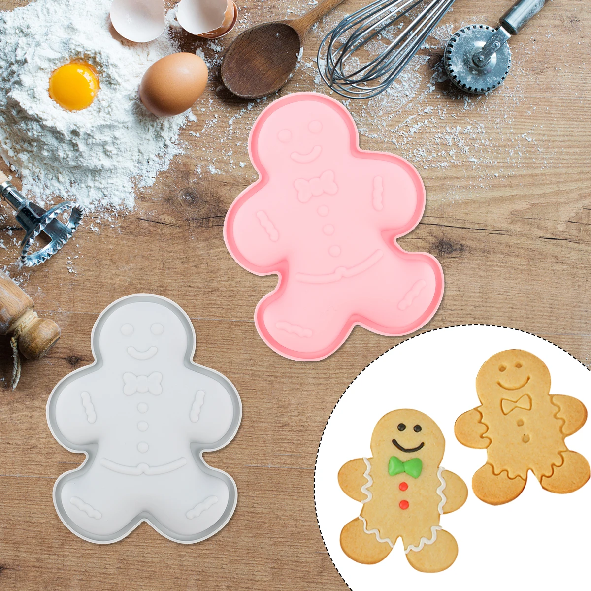 2pcs Gingerbread Man Silicone Mold Eco Friendly Non Stick Easy Demould Baking Molds DIY Cookie Chocolate Cake
2pcs Gingerbread Man Silicone Mold Eco Friendly Non Stick Easy Demould Baking Molds DIY Cookie Chocolate Cake