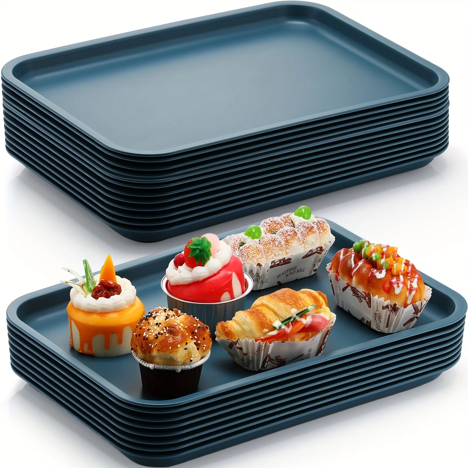 20pcs Fast Food Serving Tray 10" X 14" Plastic Rectangular Cafe Standard Cafeteria Trays Bulk Serving Platter
20pcs Fast Food Serving Tray 10" X 14" Plastic Rectangular Cafe Standard Cafeteria Trays Bulk Serving Platter