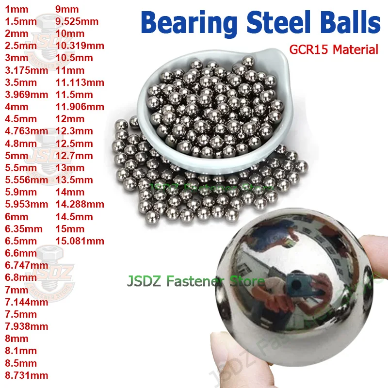 10-500pcs 1~15.081mm Bearing Steel Balls GCR15 Solid Steel Ball 1.5/2/2.5/3.175/3.969/4/4.5/4.8/7.144/7.938/8/9/10/11/12~15mm
10-500pcs 1~15.081mm Bearing Steel Balls GCR15 Solid Steel Ball 1.5/2/2.5/3.175/3.969/4/4.5/4.8/7.144/7.938/8/9/10/11/12~15mm