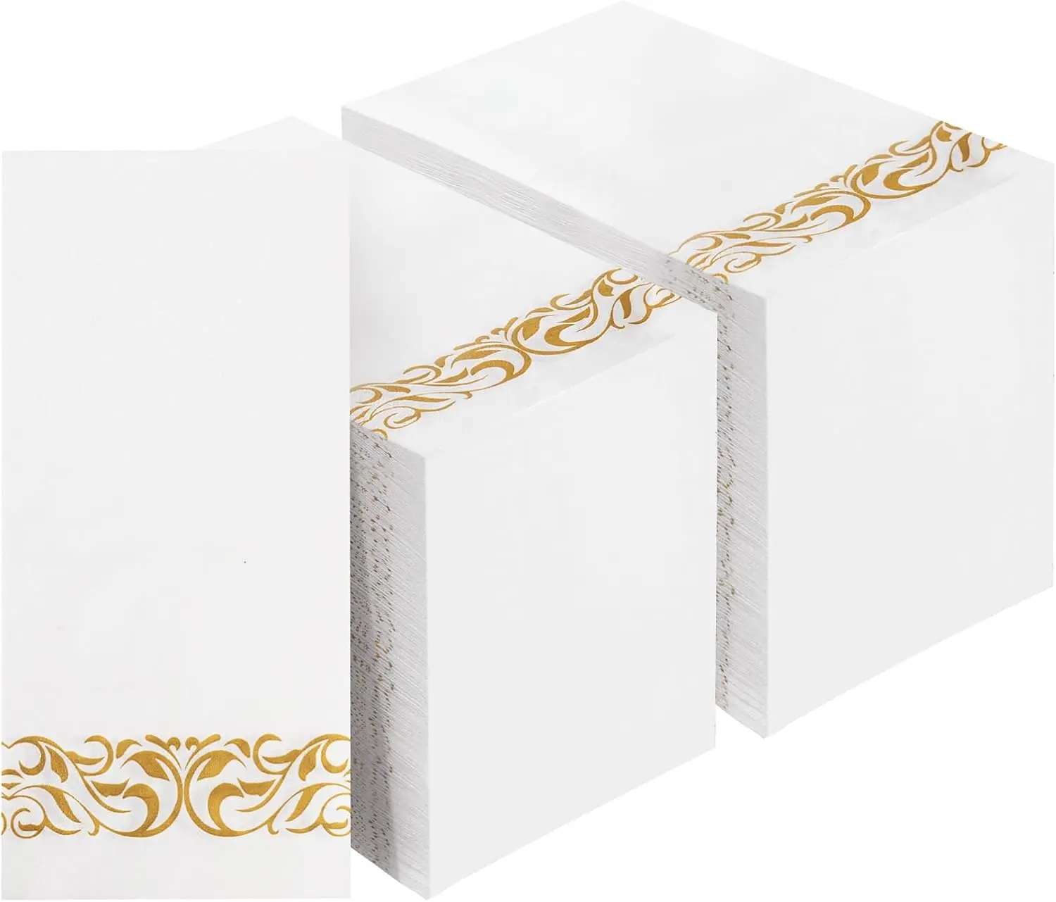 50 Pack Disposable Paper Napkins, 3-Ply Dinner Napkins with Gold Trim for Guests, Bathroom Paper Hand Towels Soft for Wedding
50 Pack Disposable Paper Napkins, 3-Ply Dinner Napkins with Gold Trim for Guests, Bathroom Paper Hand Towels Soft for Wedding