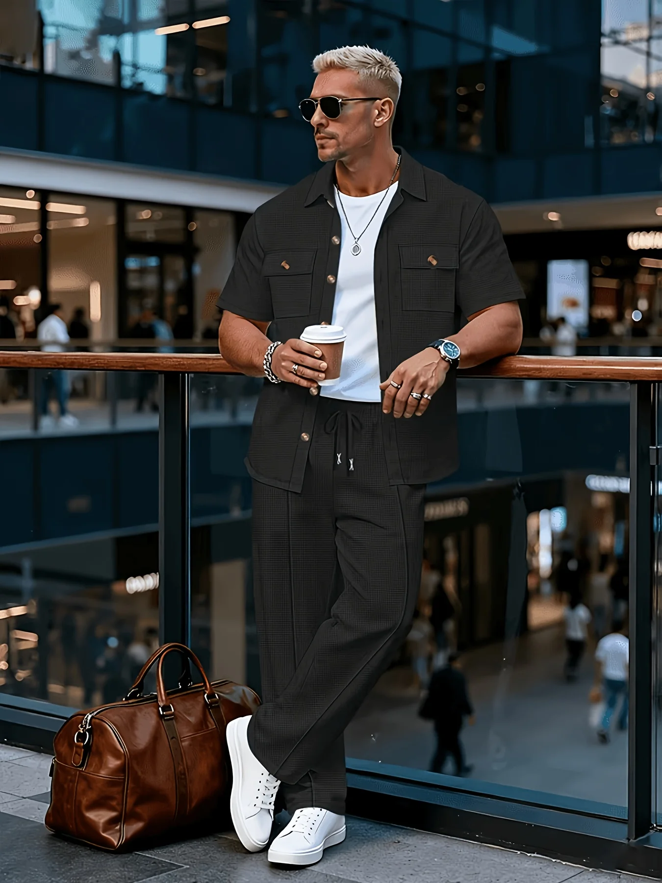 Men's Spring and 2026Autumn Top New Solid Color Button Pocket Shirt Men's Casual Shirt Short Sleeve Pants Set
Men's Spring and 2026Autumn Top New Solid Color Button Pocket Shirt Men's Casual Shirt Short Sleeve Pants Set