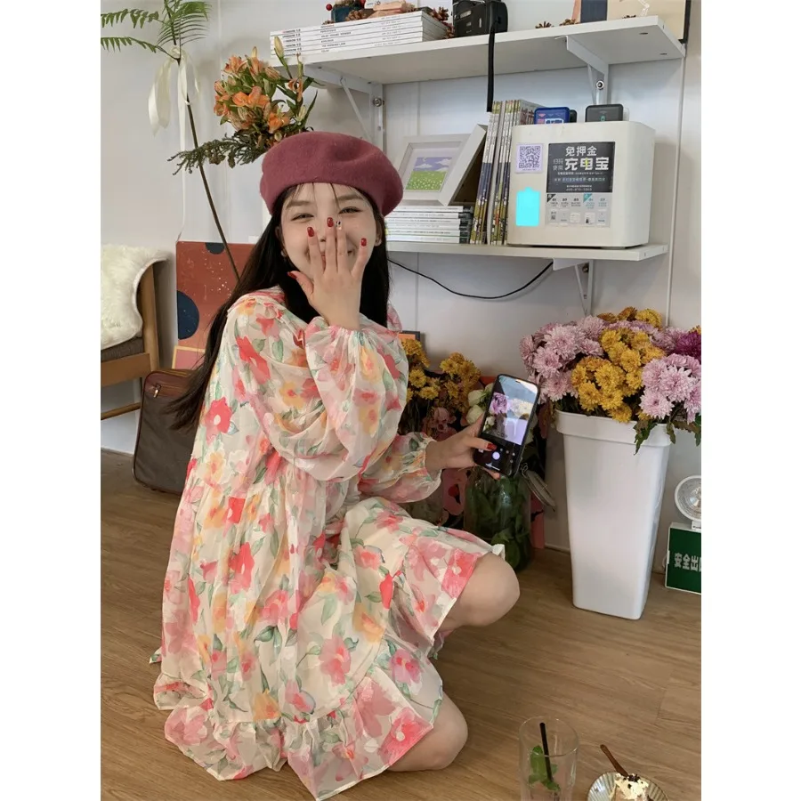 【New style】French doll-neck floral dress autumn new style niche chic design skirt loose short skirt for women
【New style】French doll-neck floral dress autumn new style niche chic design skirt loose short skirt for women