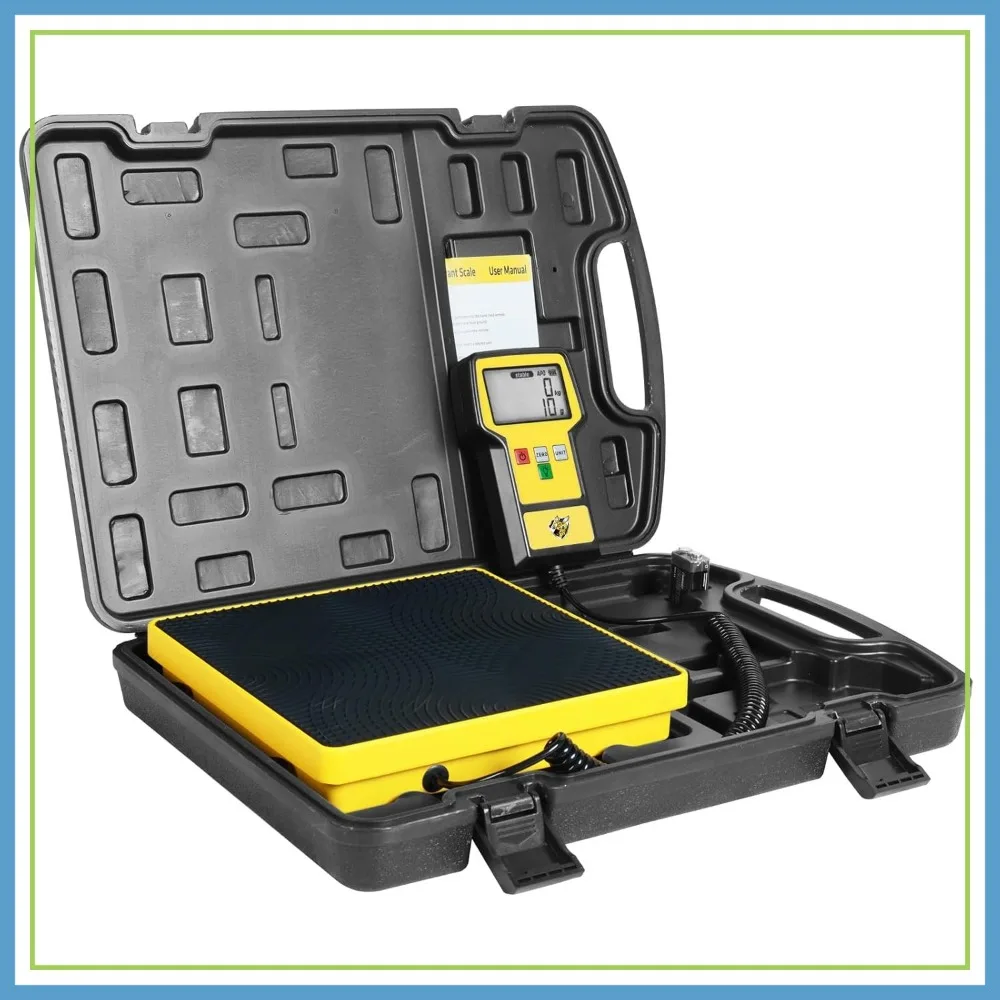 110 LBS Refrigerant Scale with Large LCD, High Precision HVAC Charging Scale, Portable Case for Recovery Tanks
110 LBS Refrigerant Scale with Large LCD, High Precision HVAC Charging Scale, Portable Case for Recovery Tanks