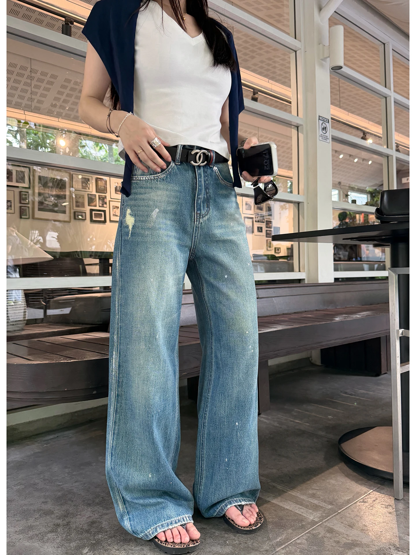 EKOOL High Waist Straight Leg Jeans Women's Summer Loose Versatile Slimming Long Pants Silver Design Heavy Duty Casual Denim
EKOOL High Waist Straight Leg Jeans Women's Summer Loose Versatile Slimming Long Pants Silver Design Heavy Duty Casual Denim