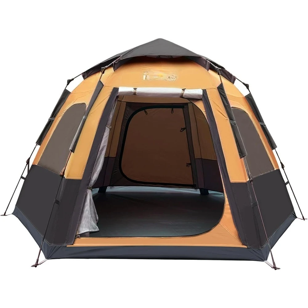 2/3/4 person camping tent - instant pop up waterproof 2 doors tent with easy setup | 3-season hexagonal dome design
2/3/4 person camping tent - instant pop up waterproof 2 doors tent with easy setup | 3-season hexagonal dome design