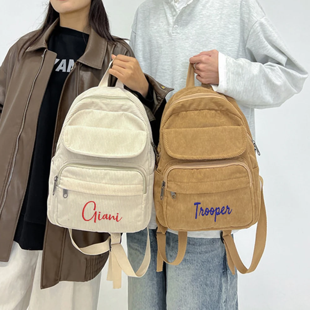 Personalized Embroidered Corduroy Autumn And Winter New Casual Backpack, Name Customized Simple And Lightweight Gift Pack
Personalized Embroidered Corduroy Autumn And Winter New Casual Backpack, Name Customized Simple And Lightweight Gift Pack