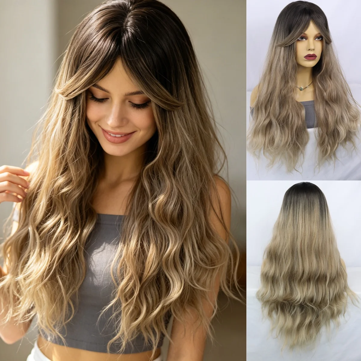Synthetic Ombre Brown Blonde Long Wavy Wig With Middle Part Natural Heat Resistant Fiber Wig For Women Daily Wear
Synthetic Ombre Brown Blonde Long Wavy Wig With Middle Part Natural Heat Resistant Fiber Wig For Women Daily Wear