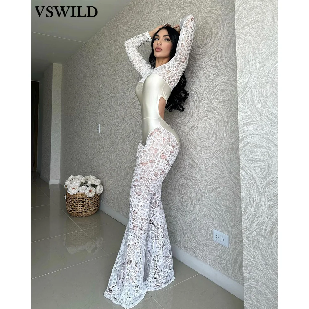 Lace Sexy Long Sleeve Backless Bodysuit High Waist Pants Round Neck Female Sensation Spicy Girl Fashion Casual Jumpsuits
Lace Sexy Long Sleeve Backless Bodysuit High Waist Pants Round Neck Female Sensation Spicy Girl Fashion Casual Jumpsuits