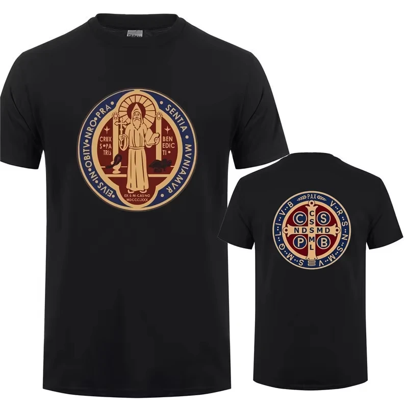 Saint Benedict Medal Front T Shirt Big Size 100% Cotton Catholic Christian St Benedict Saint Benedict Benedict Church Angel
Saint Benedict Medal Front T Shirt Big Size 100% Cotton Catholic Christian St Benedict Saint Benedict Benedict Church Angel