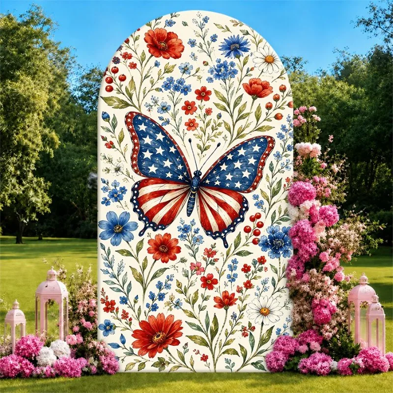 Single Side Arch Backdrop Cover Patriotic Butterfly Floral Backdrop for Weddings Parties and Celebrations Featuring American
Single Side Arch Backdrop Cover Patriotic Butterfly Floral Backdrop for Weddings Parties and Celebrations Featuring American