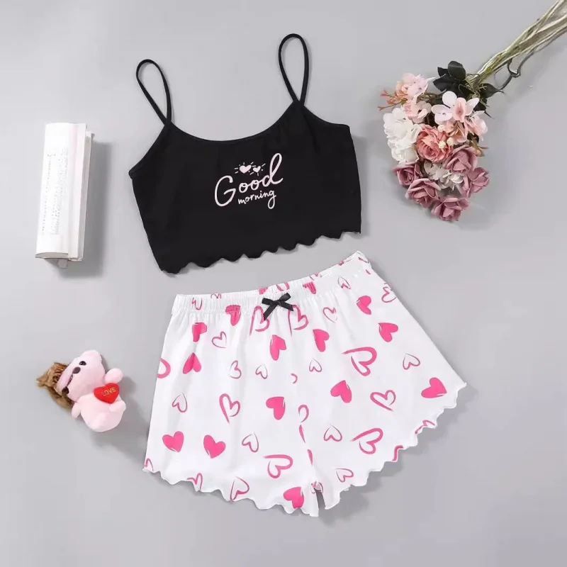 Suri Hot Women's Sleepwear Cute Print Short Set Pajamas for Women Pajama Set Sweet Short Sleeve V-Neck & Shorts Summer Pijama
Suri Hot Women's Sleepwear Cute Print Short Set Pajamas for Women Pajama Set Sweet Short Sleeve V-Neck & Shorts Summer Pijama
