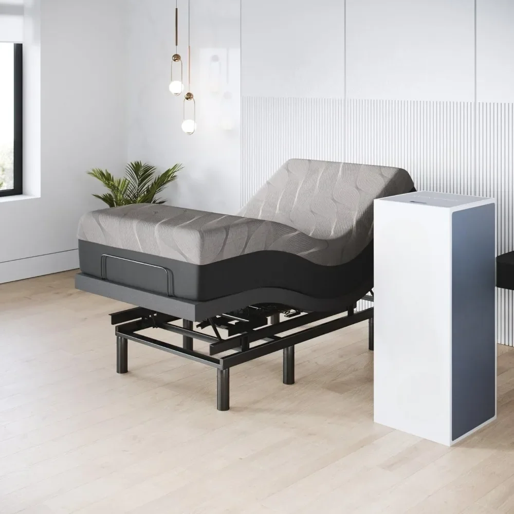 Twin XL Adjustable Bed Frame, 14 inch Hybrid Spring Matt, Head & Foot Lift, Massage, Under-Bed Lights, USB, Gel Memory, Bed Base
Twin XL Adjustable Bed Frame, 14 inch Hybrid Spring Matt, Head & Foot Lift, Massage, Under-Bed Lights, USB, Gel Memory, Bed Base