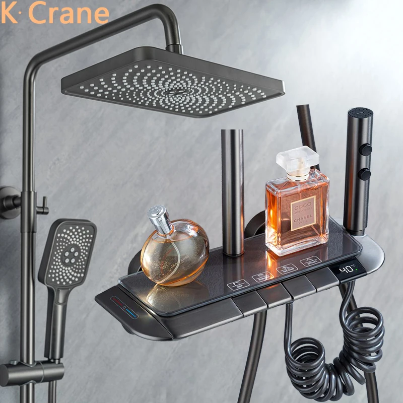 Ambient Light Bath Shower Mixer Bathtub Wall Mount Hot Cold Thermostatic Shower System Bathroom Wall Mount SPA Rain Taps Set
Ambient Light Bath Shower Mixer Bathtub Wall Mount Hot Cold Thermostatic Shower System Bathroom Wall Mount SPA Rain Taps Set