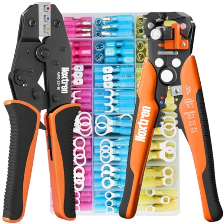 Crimping Tool For Heat Shrink Connectors, AWG 22-10 Waterproof Automotive Marine Grade and Stripper
Crimping Tool For Heat Shrink Connectors, AWG 22-10 Waterproof Automotive Marine Grade and Stripper
