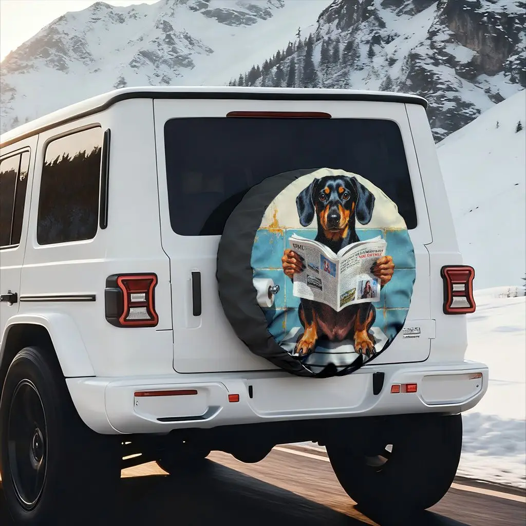 Забавная такса для чтения газет, чехол для унитаза, забавная защита для запасного колеса для собак, внедорожник, прочный рукав для бездорожья
Забавная такса для чтения газет, чехол для унитаза, забавная защита для запасного колеса для собак, внедорожник, прочный рукав для бездорожья