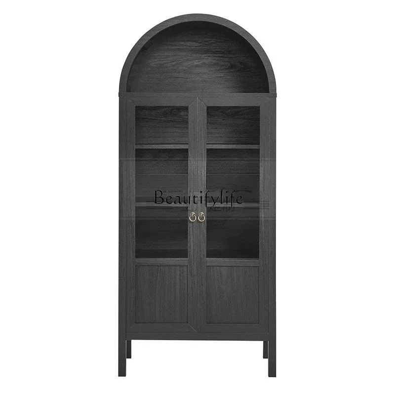 1*French retro solid wood bookcase American arched glass living room display locker
1*French retro solid wood bookcase American arched glass living room display locker