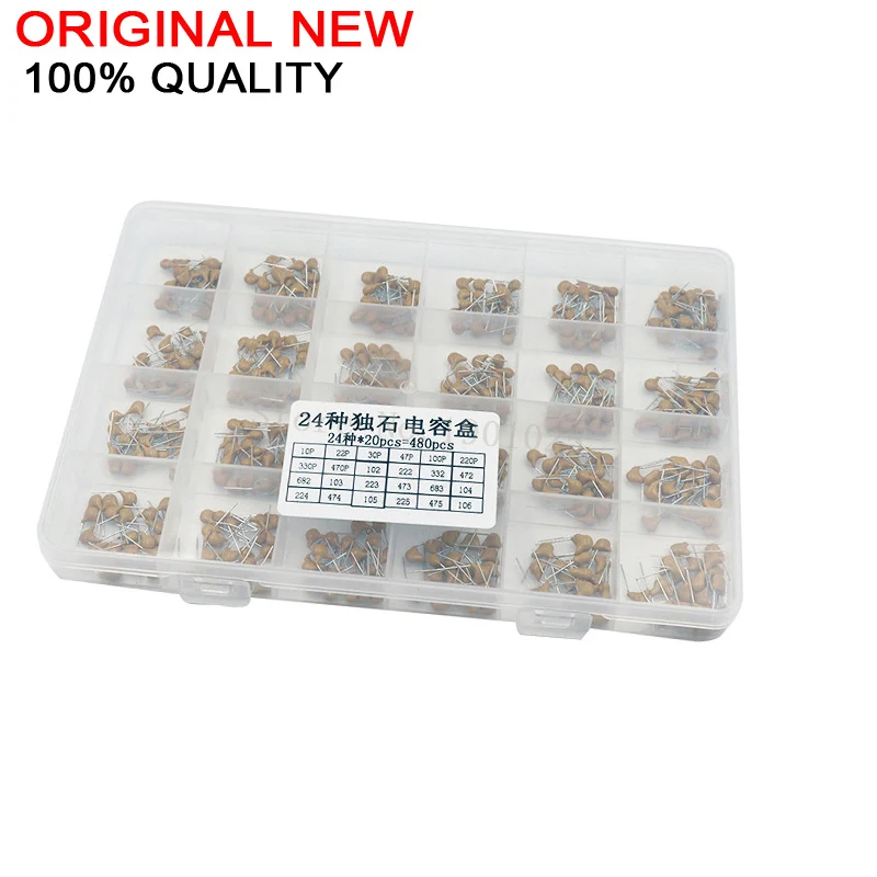 24 значения * 20 шт. 480 шт. 10 пФ ~ 10 мкФ керамический конденсатор в ассортименте + коробка монолитный керамический конденсатор
24 значения * 20 шт. 480 шт. 10 пФ ~ 10 мкФ керамический конденсатор в ассортименте + коробка монолитный керамический конденсатор