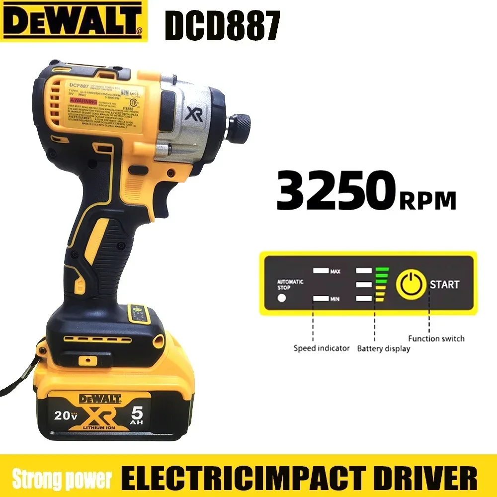 Dewalt DCD887 cordless electric screwdriver, 250RPM brushless motor 1/4 electric impact drill, powerful and easy to operate
Dewalt DCD887 cordless electric screwdriver, 250RPM brushless motor 1/4 electric impact drill, powerful and easy to operate