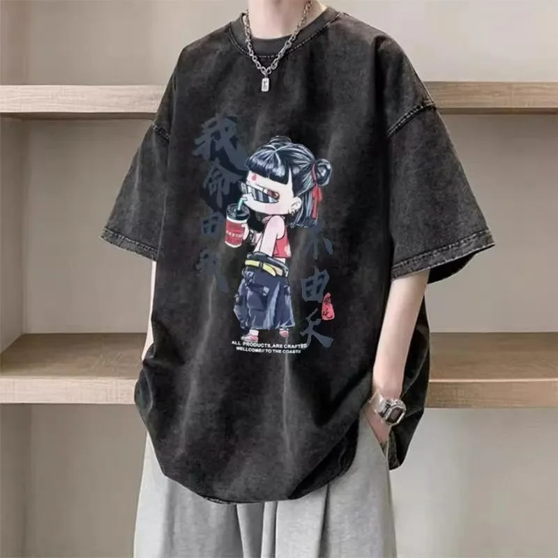 Washed and Aged Loose Pure Cotton Short-sleeved T-shirt for Men and Women American Retro Trend Half-sleeved Top T-shirt Fashion
Washed and Aged Loose Pure Cotton Short-sleeved T-shirt for Men and Women American Retro Trend Half-sleeved Top T-shirt Fashion