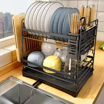 Household Stainless Steel Countertop Storage Rack Dish Drying Drainer with Drainboard Kitchen Utensil Holder Set for Tableware
Household Stainless Steel Countertop Storage Rack Dish Drying Drainer with Drainboard Kitchen Utensil Holder Set for Tableware